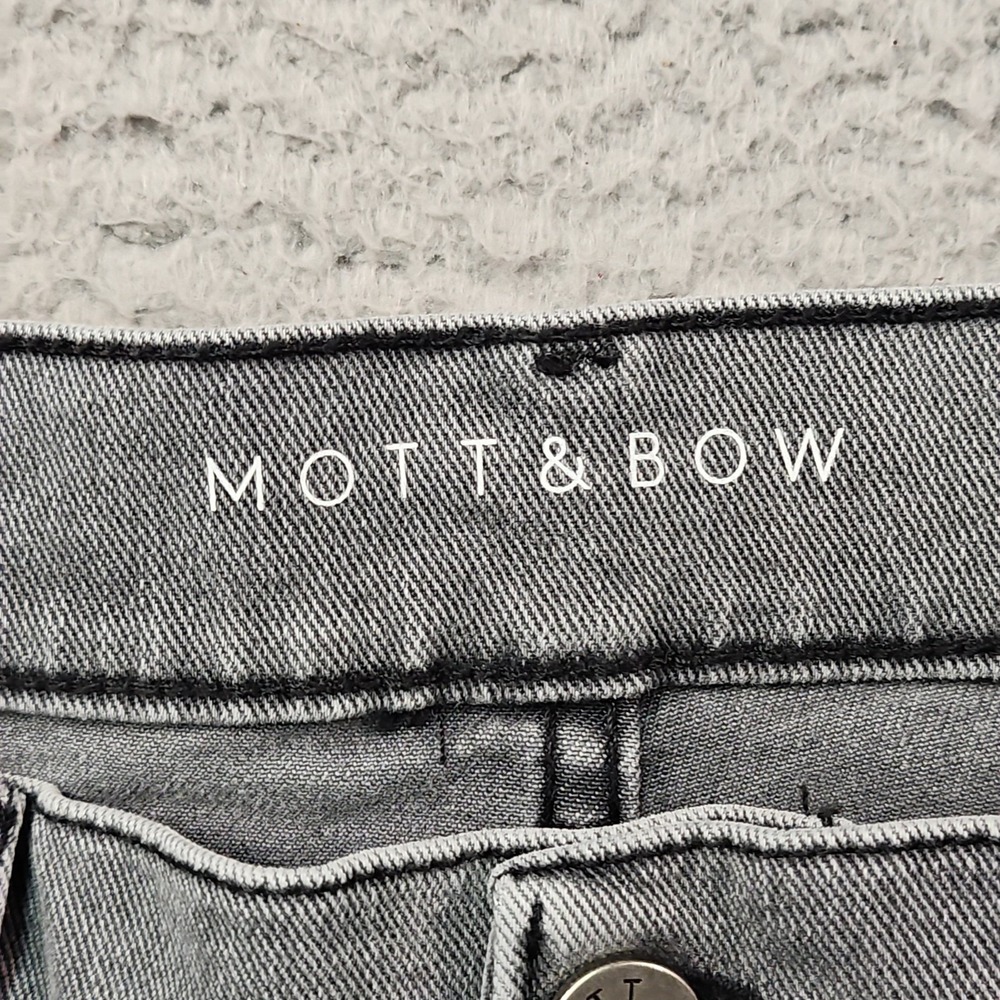 Mott Bow Jeans Mens 34x30 Slim Stone Gray Minimalist Preppy Ultra Soft Stretch - Picture 5 of 16